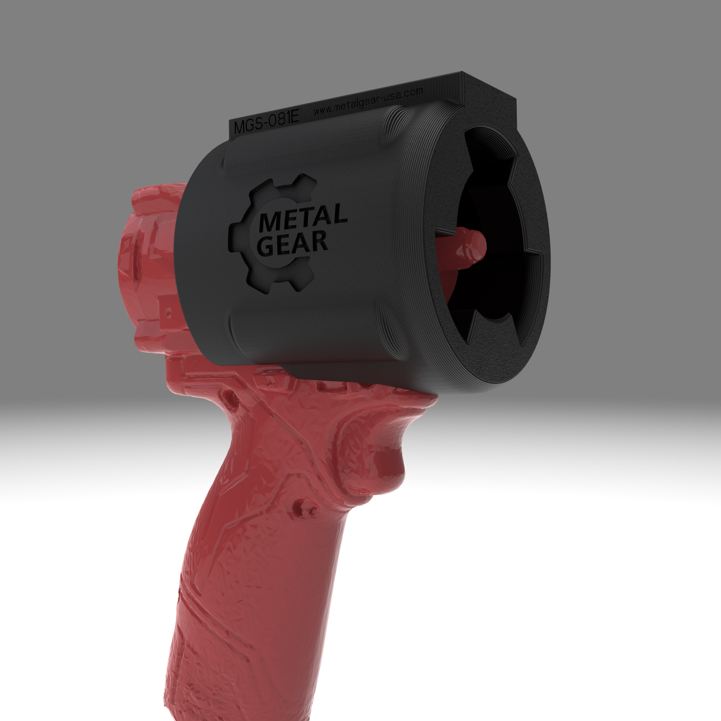 3D render of the MGS-081J Holster by Metalgear Engineering, shown on a Milwaukee cordless power tool. This version is 3D printed in durable PLA, offering a cost-effective and reliable storage solution for workshops, garages, and industrial setups.