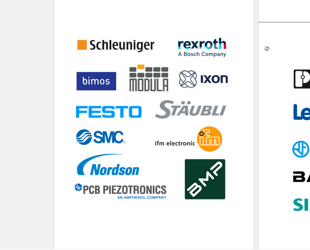 Logos of trusted automation and industrial brands distributed by Metalgear Engineering, including Festo, SMC, Rexroth, Stäubli, IFM, Schleuniger, Nordson, Modula, IXON, PCB Piezotronics, Bimos, and BMP.