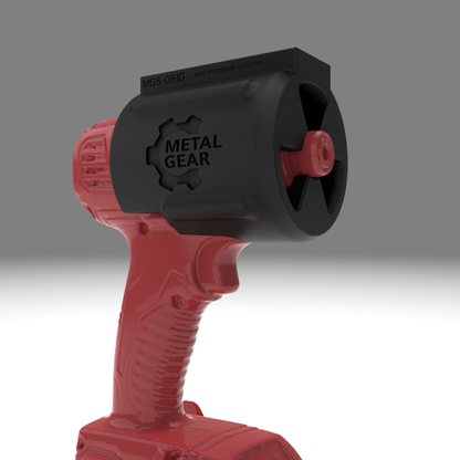 3D render of the MGS-081G Holster by Metalgear Engineering, shown on a Milwaukee cordless power tool. This version is 3D printed in durable PLA, offering a cost-effective and reliable storage solution for workshops, garages, and industrial setups.
