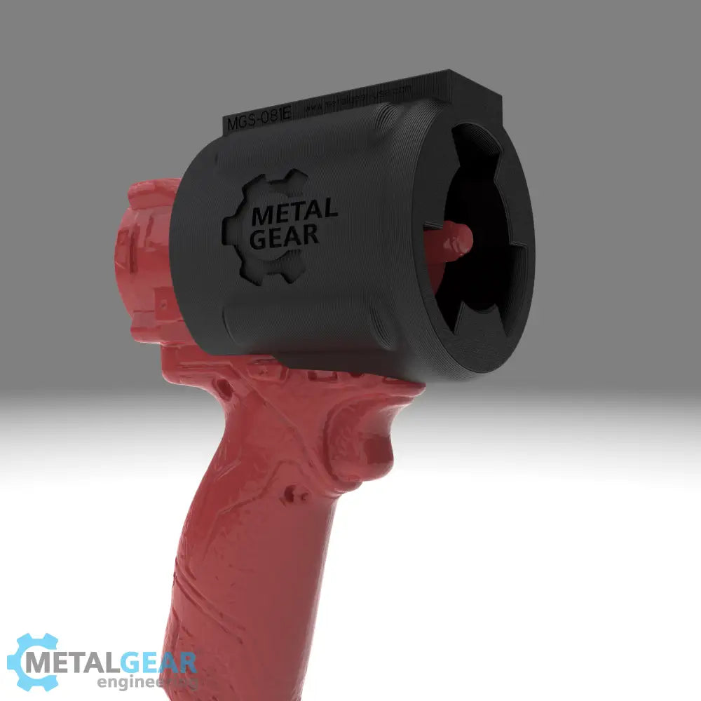 3D render of the MGS-081J Holster by Metalgear Engineering, shown on a Milwaukee cordless power tool. This version is 3D printed in durable PLA, offering a cost-effective and reliable storage solution for workshops, garages, and industrial setups.