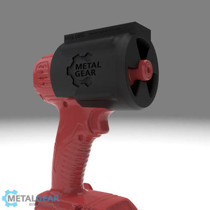 3D render of the MGS-081G Holster by Metalgear Engineering, shown on a Milwaukee cordless power tool. This version is 3D printed in durable PLA, offering a cost-effective and reliable storage solution for workshops, garages, and industrial setups.