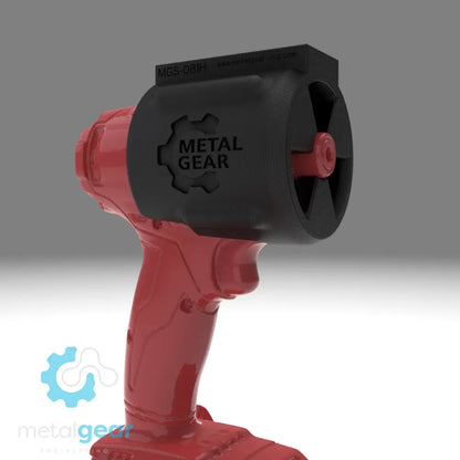 3D render of the MGS-081H Holster by Metalgear Engineering, shown on a Milwaukee cordless power tool. This version is 3D printed in durable PLA, offering a cost-effective and reliable storage solution for workshops, garages, and industrial setups.