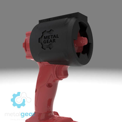 3D render of the MGS-081E Holster by Metalgear Engineering, shown on a Milwaukee cordless power tool. This version is 3D printed in durable PLA, offering a cost-effective and reliable storage solution for workshops, garages, and industrial setups.