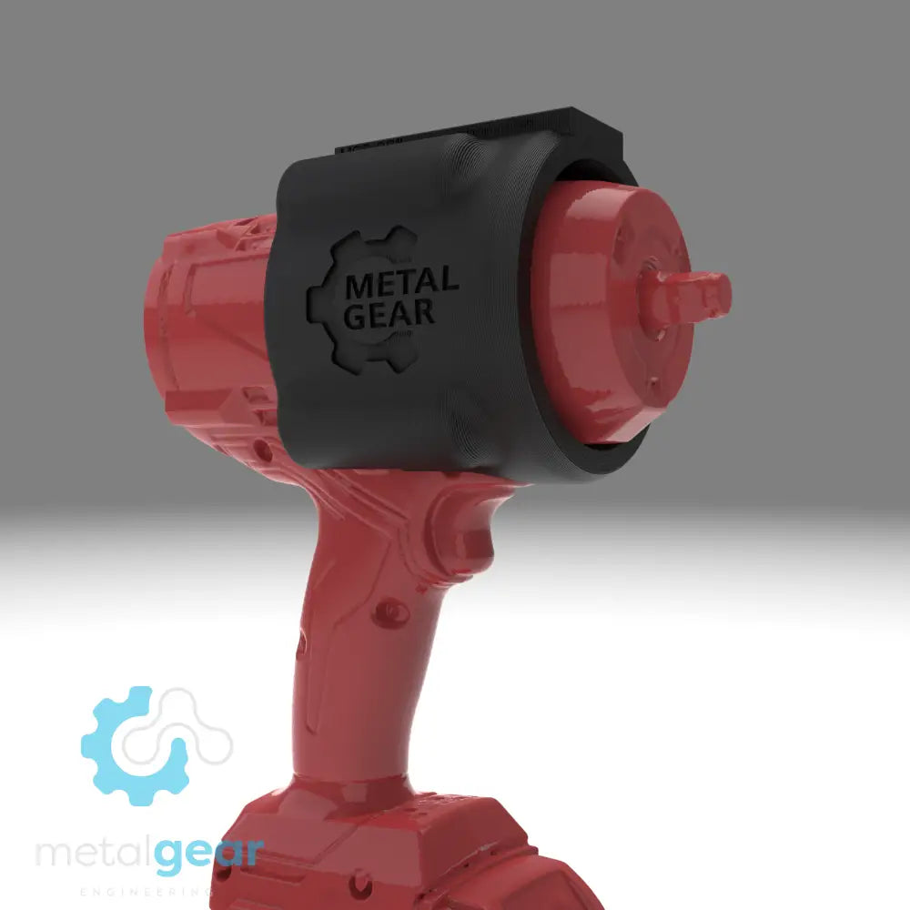 3D render of the MGS-081I Holster by Metalgear Engineering, shown on a Milwaukee cordless power tool. This version is 3D printed in durable PLA, offering a cost-effective and reliable storage solution for workshops, garages, and industrial setups.