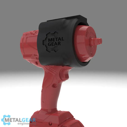 3D render of the MGS-081I Holster by Metalgear Engineering, shown on a Milwaukee cordless power tool. This version is 3D printed in durable PLA, offering a cost-effective and reliable storage solution for workshops, garages, and industrial setups.